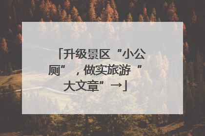 升级景区“小公厕”，做实旅游“大文章”→