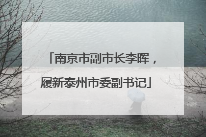 南京市副市长李晖，履新泰州市委副书记