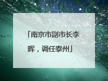 南京市副市长李晖，调任泰州