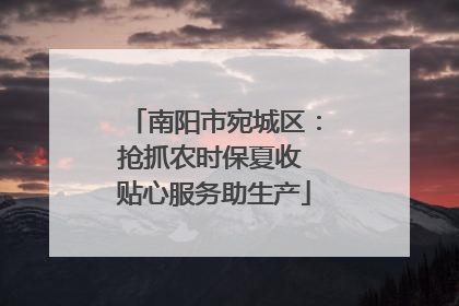 南阳市宛城区：抢抓农时保夏收 贴心服务助生产