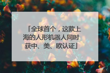 全球首个，这款上海的人形机器人同时获中、美、欧认证