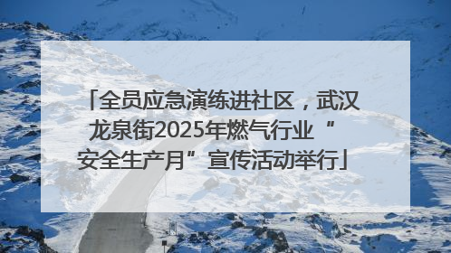全员应急演练进社区，武汉龙泉街2025年燃气行业“安全生产月”宣传活动举行