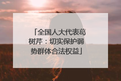 全国人大代表葛树芹：切实保护弱势群体合法权益