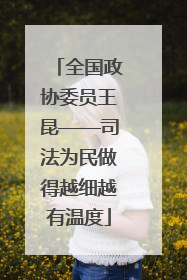 全国政协委员王昆——司法为民做得越细越有温度