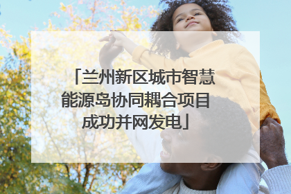 兰州新区城市智慧能源岛协同耦合项目成功并网发电
