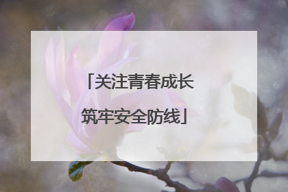 关注青春成长 筑牢安全防线