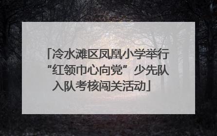 冷水滩区凤凰小学举行“红领巾心向党”少先队入队考核闯关活动
