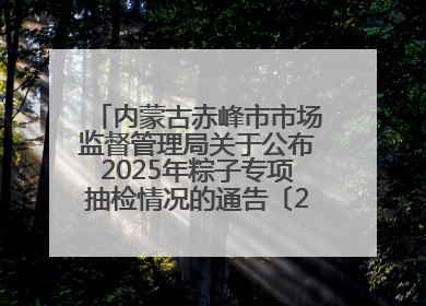 内蒙古赤峰市市场监督管理局关于公布2025年粽子专项抽检情况的通告〔2025〕7号