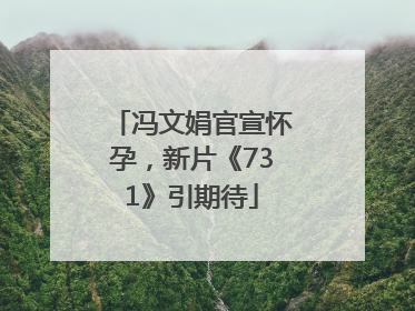 冯文娟官宣怀孕，新片《731》引期待