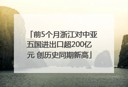 前5个月浙江对中亚五国进出口超200亿元 创历史同期新高
