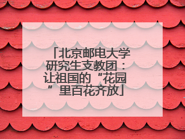 北京邮电大学研究生支教团：让祖国的“花园”里百花齐放