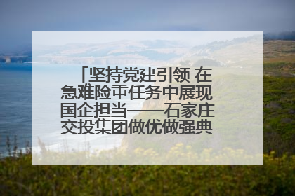 坚持党建引领 在急难险重任务中展现国企担当——石家庄交投集团做优做强典型报道之一