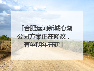 合肥运河新城心湖公园方案正在修改，有望明年开建