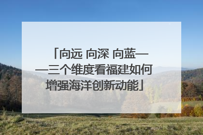 向远 向深 向蓝——三个维度看福建如何增强海洋创新动能