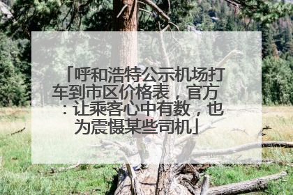 呼和浩特公示机场打车到市区价格表，官方：让乘客心中有数，也为震慑某些司机