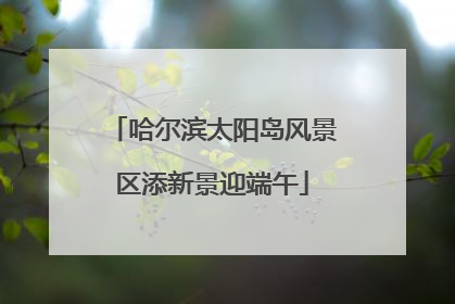 哈尔滨太阳岛风景区添新景迎端午