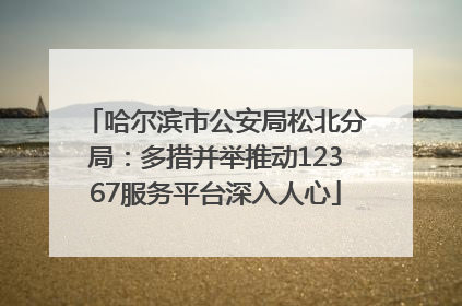 哈尔滨市公安局松北分局：多措并举推动12367服务平台深入人心