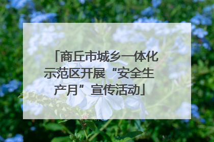 商丘市城乡一体化示范区开展“安全生产月”宣传活动