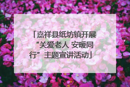 嘉祥县纸坊镇开展“关爱老人 安暖同行”主题宣讲活动