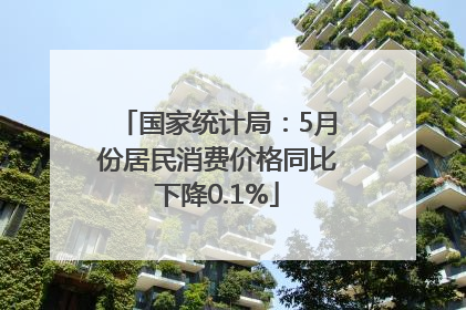 国家统计局:5月份居民消费价格同比下降0.1%