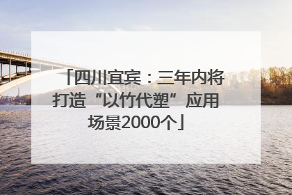 四川宜宾：三年内将打造“以竹代塑”应用场景2000个
