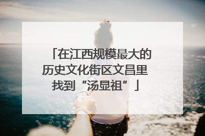 在江西规模最大的历史文化街区文昌里找到“汤显祖”