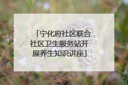 宁化府社区联合社区卫生服务站开展养生知识讲座
