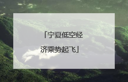 宁夏低空经济乘势起飞