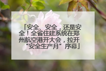 安全、安全，还是安全！全省住建系统在郑州航空港开大会，拉开“安全生产月”序幕