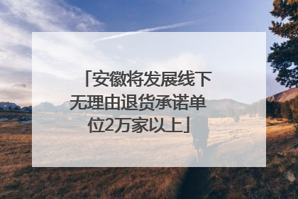 安徽将发展线下无理由退货承诺单位2万家以上