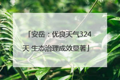 安岳：优良天气324天 生态治理成效显著