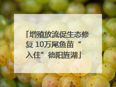 增殖放流促生态修复 10万尾鱼苗“入住”德阳旌湖