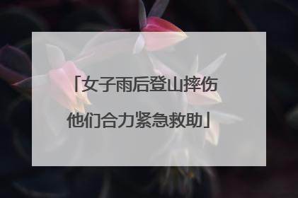 女子雨后登山摔伤 他们合力紧急救助