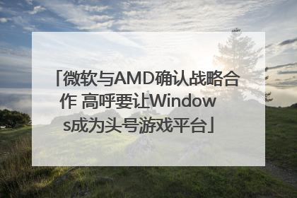 微软与AMD确认战略合作 高呼要让Windows成为头号游戏平台