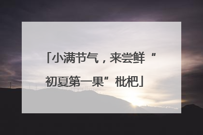 小满节气，来尝鲜“初夏第一果”枇杷