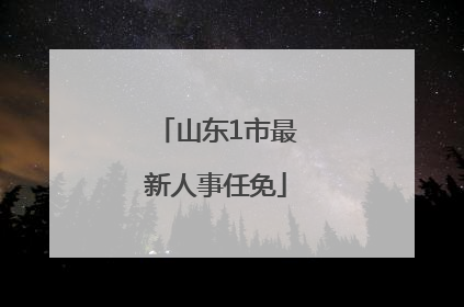 山东1市最新人事任免