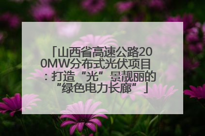 山西省高速公路200MW分布式光伏项目：打造“光”景靓丽的“绿色电力长廊”