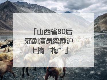 山西省80后蒲剧演员梁静沪上摘“梅”
