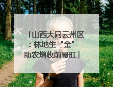 山西大同云州区：林地生“金” 助农增收前景旺