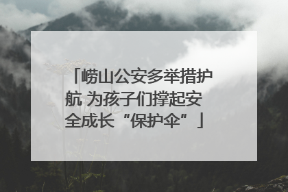 崂山公安多举措护航 为孩子们撑起安全成长“保护伞”