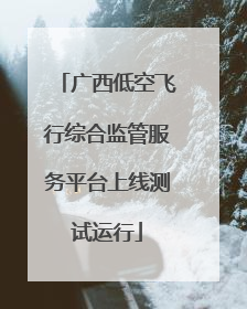 广西低空飞行综合监管服务平台上线测试运行