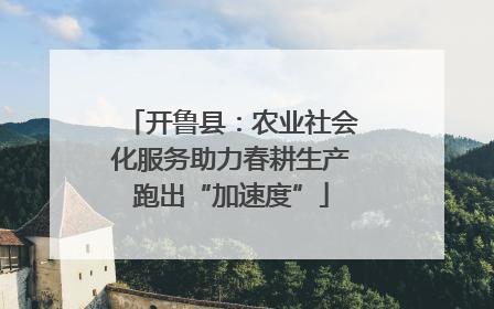 开鲁县：农业社会化服务助力春耕生产跑出“加速度”