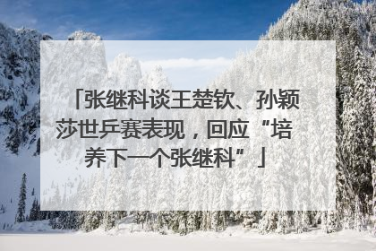 张继科谈王楚钦、孙颖莎世乒赛表现，回应“培养下一个张继科”