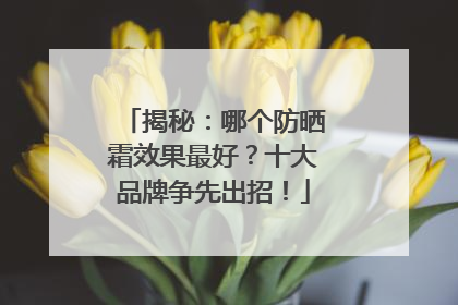 揭秘：哪个防晒霜效果最好？十大品牌争先出招！