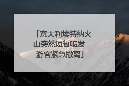 意大利埃特纳火山突然短暂喷发 游客紧急撤离