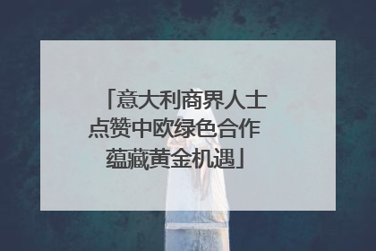 意大利商界人士点赞中欧绿色合作蕴藏黄金机遇