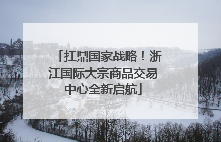 扛鼎国家战略！浙江国际大宗商品交易中心全新启航