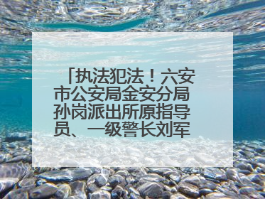 执法犯法！六安市公安局金安分局孙岗派出所原指导员、一级警长刘军被“双开”