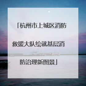 杭州市上城区消防救援大队绘就基层消防治理新图景