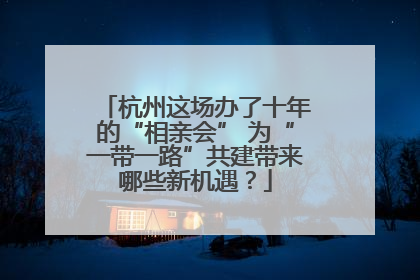 杭州这场办了十年的“相亲会” 为“一带一路”共建带来哪些新机遇？